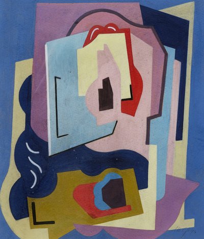 Os Dois Elementos do Ritmo; Les Deux Elements Rythmes, c.1923 (guache sobre papel) de Albert Gleizes