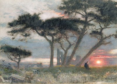 Um final de dia: pode ter sido (wc e bodycolour no papel) de Albert Goodwin