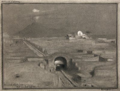 Uma estrada silenciosa, Pompeia, c.1904 (aguarela) de Albert Goodwin