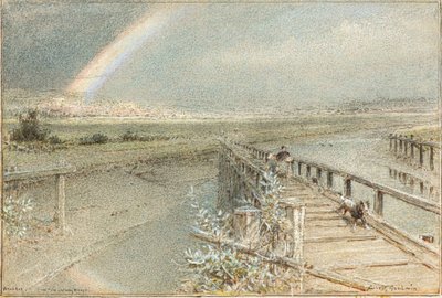 Arundel a partir da ponte ferroviária de Ford (aguarela) de Albert Goodwin