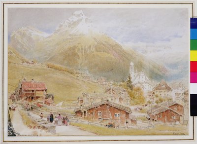 Engelberg, domingo de manhã, c.1909-11 (caneta e tinta, wc) de Albert Goodwin