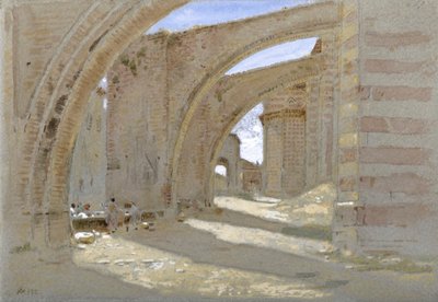 Contrafortes voadores em Asissi de Albert Goodwin