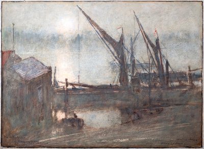 Nevoeiro no rio, Cheyney Walk, Chelsea de Albert Goodwin