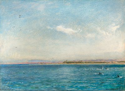 Golfo do Suez (aguarela com cor de corpo) de Albert Goodwin