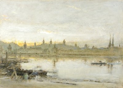Lucerna (óleo, caneta e tinta sobre papel) de Albert Goodwin