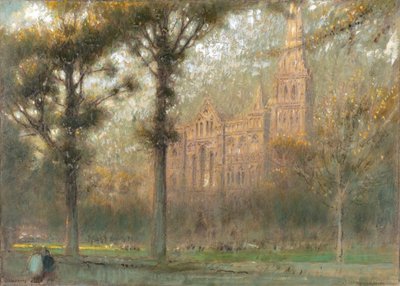 Salisbury (óleo com aguarela e cor de corpo sobre papel colorido) de Albert Goodwin