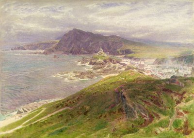 A Costa em Ilfracombe, North Devon (lápis e aquarela) de Albert Goodwin