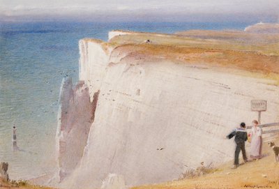 A história da Guarda Costeira, Beachy Head, 1908-09 (wc) de Albert Goodwin