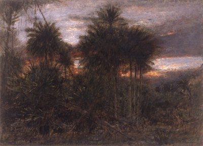 A selva, onde todas as feras da floresta se movem (wc e guache) de Albert Goodwin