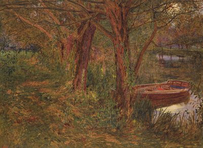 O rio ao entardecer (wc com bodycolour no papel) de Albert Goodwin