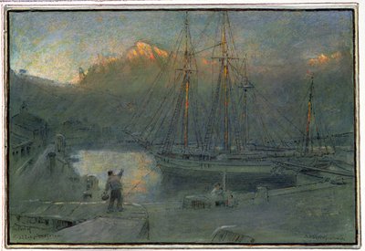 A, porto, de, Solla, majorca de Albert Goodwin