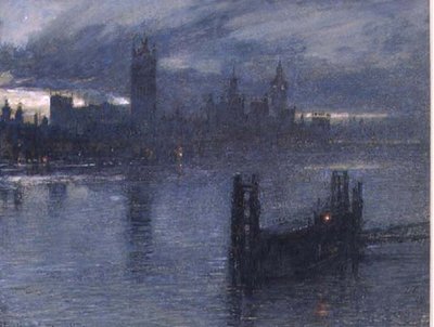 Westminster de Lambeth Bridge de Albert Goodwin