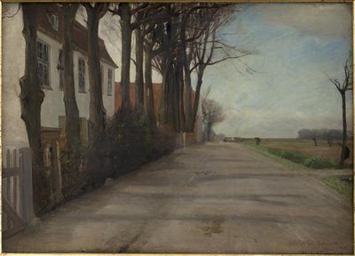 A Estrada Passando pela "Store Godthaab", uma casa de campo perto de Copenhague de Albert Gottschalk