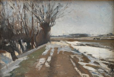 Paisagem De Inverno. Utterslev perto de Copenhague de Albert Gottschalk