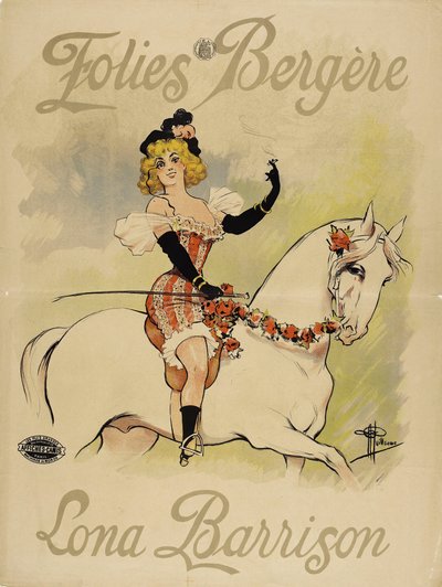 Folies Bergères. Lona Barrison, c. 1895. de Albert Guillaume