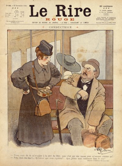 O maestro de trem, desenho animado de The Red Laughter, 27 de novembro de 1915 de Albert Guillaume