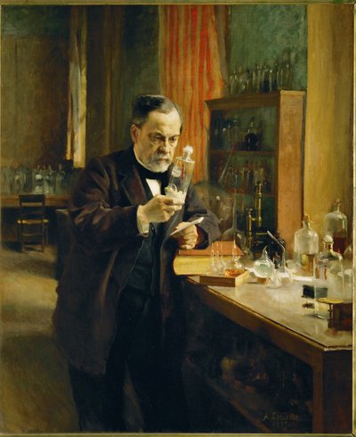 Louis Pasteur no seu laboratório ... (óleo sobre tela) de Albert Gustaf Aristides Edelfelt