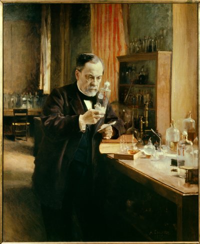 Retrato de Louis Pasteur no seu laboratório de Albert Gustaf Aristides Edelfelt