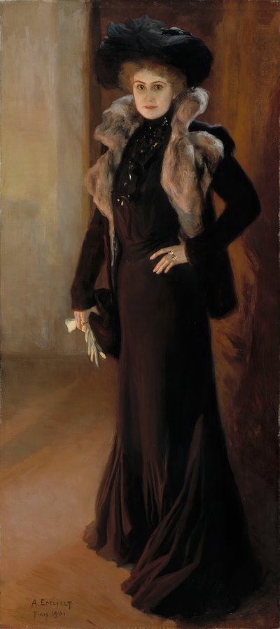 Retrato do cantor de ópera Aino Ackté 1876-1944, 1901. de Albert Gustaf Aristides Edelfelt