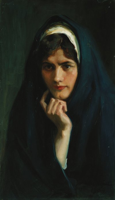 A cabeça de uma menina, 1904 de Albert Gustaf Aristides Edelfelt