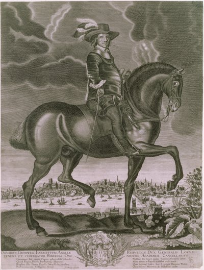 Retrato equestre de Oliver Cromwell (1599-1658) c.1655 de Albert Haelwegh