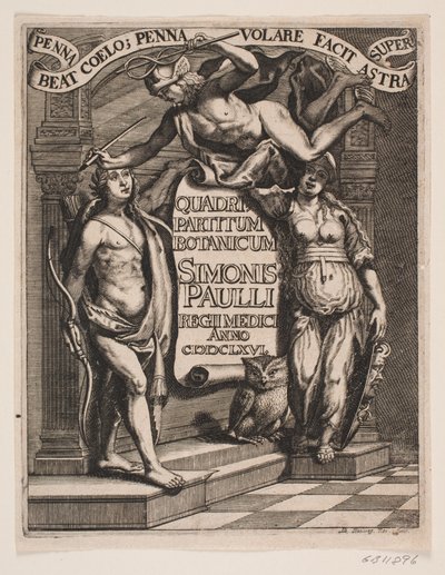 Titelblad til Simon Paulli, "Quadripartitum Botanicum", 1667 de Albert Haelwegh
