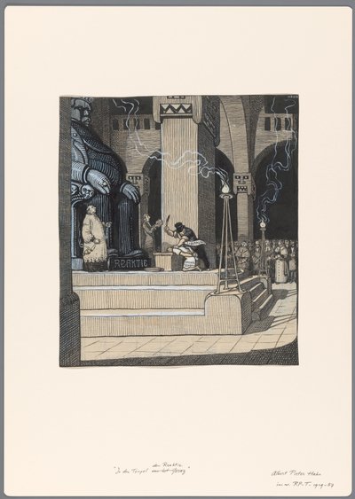 Desenho de Cartum Político: O Sacrifício da Escola Pública pelo Liberalismo de Albert Hahn (I)