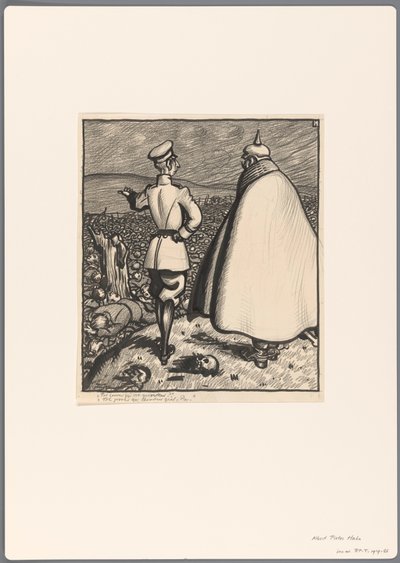 Design para um cartoon político sobre a Primeira Guerra Mundial de Albert Hahn (I)