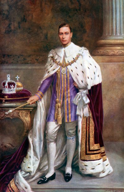Rei George VI em vestes de coroação, 1937. de Albert Henry Collings