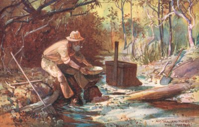 Tipos australianos: O "Chapeleiro" (litografia a cores) de Albert Henry Fullwood