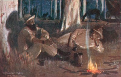 Tipos australianos: The Teamster (litografia a cores) de Albert Henry Fullwood