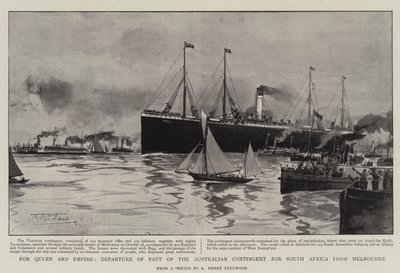 Para Rainha e Império, Partida de Parte do Contingente Australiano para a África do Sul de Melbourne de Albert Henry Fullwood