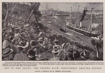 Para a frente, o segundo contingente de NSW saindo de Sydney de Albert Henry Fullwood