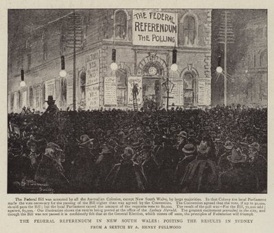 O referendo federal em New South Wales, postando os resultados em Sydney de Albert Henry Fullwood