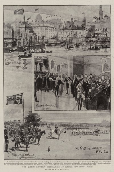 As celebrações do aniversário da rainha em Sydney, Nova Gales do Sul de Albert Henry Fullwood