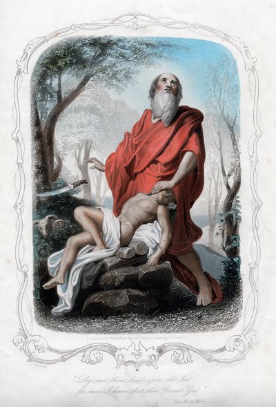 Não coloque a mão sobre o rapaz, porque agora eu sei que você teme a Deus, c1850. de Albert Henry Payne