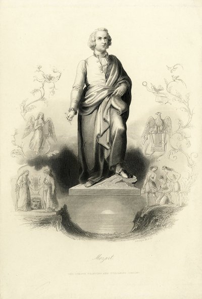 Monumento a Mozart na Mozartplatz, 1842. de Albert Henry Payne
