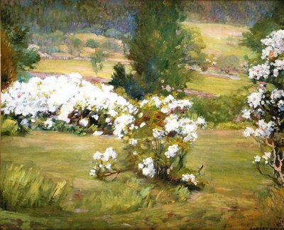 Flores desabrochando, c.1925 (óleo sobre tela) de Albert Herter
