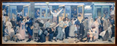 A partida do poilus - Agosto de 1914 de Albert Herter