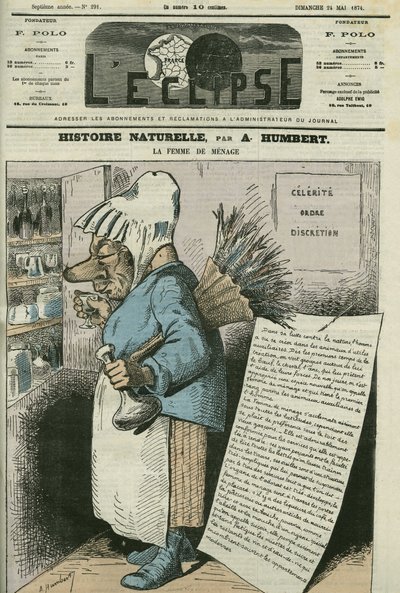 Desenho animado de "A Dona de Casa, História Natural". Capa em "L