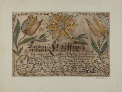 Pa. Certidão de Nascimento Alemã, c. 1939. de Albert J. Levone