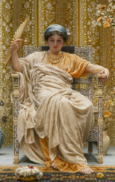 Revery - Um olhar de tristeza em um rosto repousante - Ela não se importa - Uma coisa hereditária na corrida, não é percebida e se repetirá "até a morte, seu sorriso deve ser o lugar onde agora se sai, de Albert Joseph Moore
