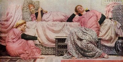 Leitura em voz alta, 1884, 1936. de Albert Joseph Moore