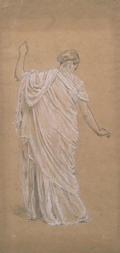 Estudo para um jardim (giz em papel matizado) de Albert Joseph Moore