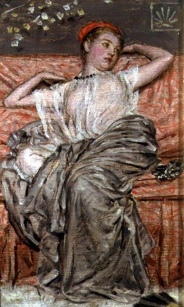 Estudo de uma figura drapeada (óleo) de Albert Joseph Moore