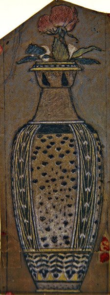 Estudo de um vaso (gizes pretos, brancos e coloridos com aguarela) de Albert Joseph Moore