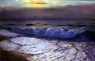 The Breaking Wave, Dusk (óleo sobre tela) de Albert Julius Olsson