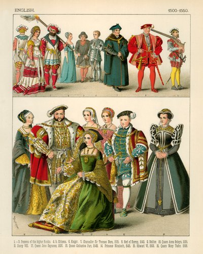 Traje Inglês 1500-1550 de Albert Kretschmer