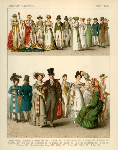 Trajes Franceses e Alemães 1804-1830 de Albert Kretschmer