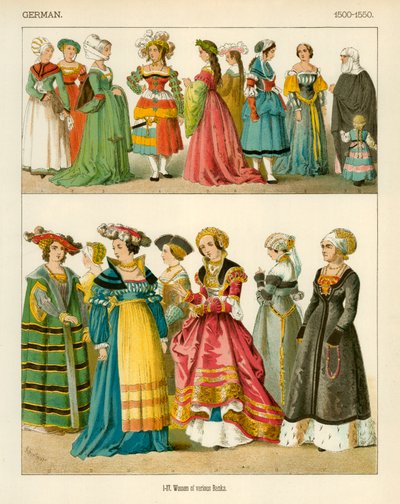 Trajes Alemães 1500-1550 de Albert Kretschmer